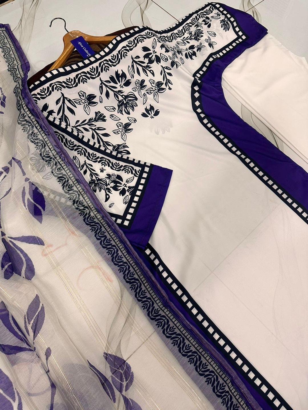 3 Pcs Women's Stitched Lawn Printed Suit