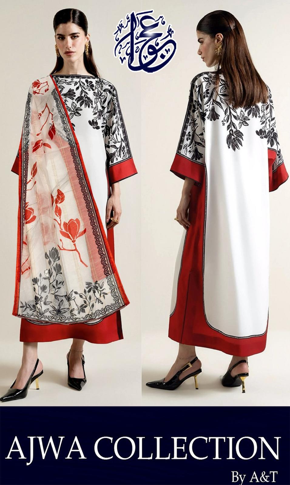 3 Pcs Women's Stitched Lawn Printed Suit
