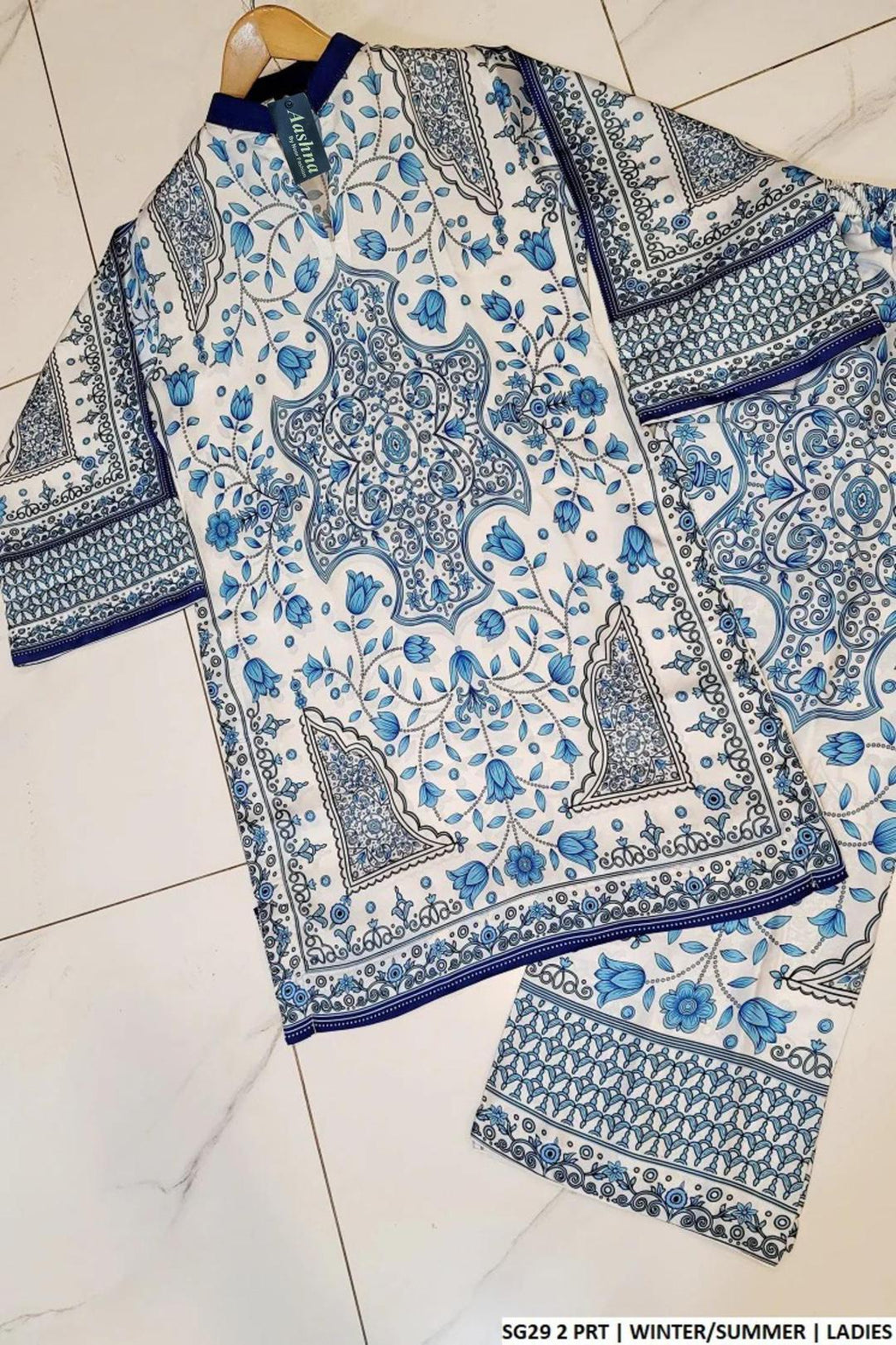 2 Pcs Women's Stitched Swiss Lawn Printed Co-Ord Set