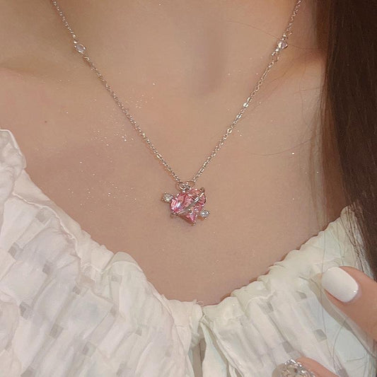 Heart Shaped Silver Plated Necklace