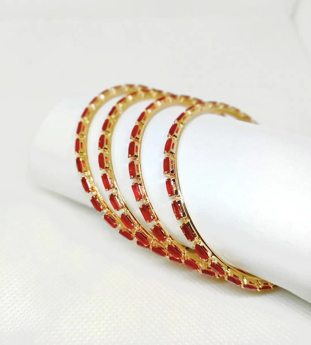 4 Pcs Plain Bangle Multi Colours