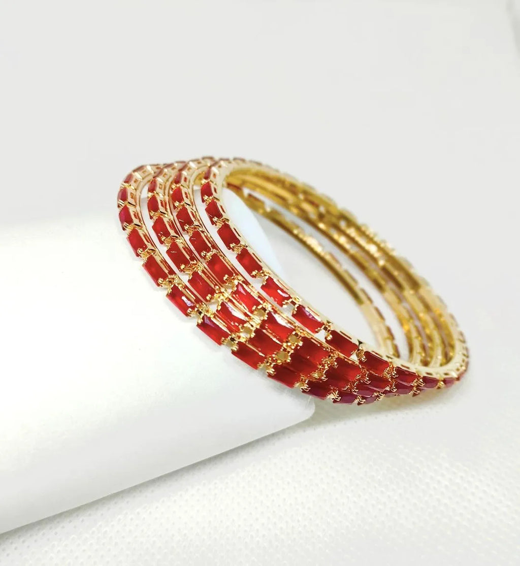 4 Pcs Plain Bangle Multi Colours