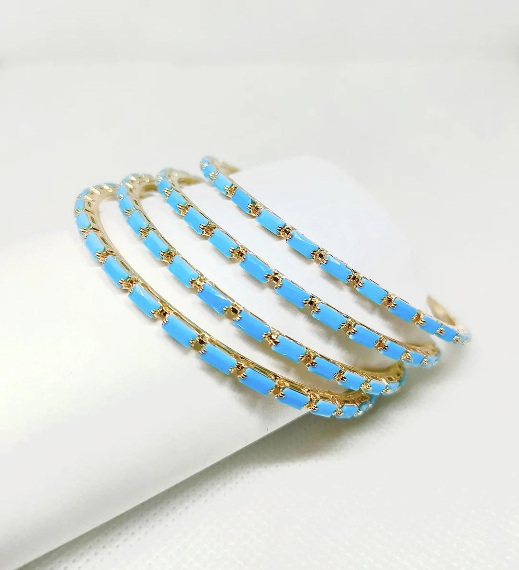 4 Pcs Plain Bangle Multi Colours