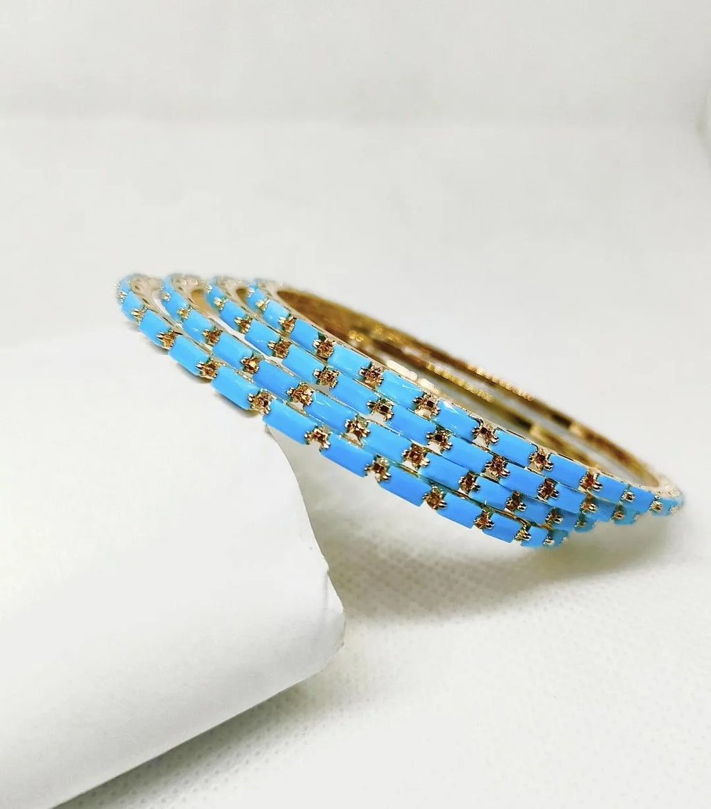 4 Pcs Plain Bangle Multi Colours