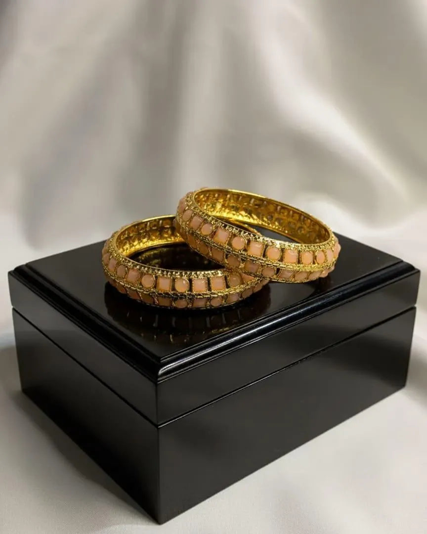 Stylish 2 Pcs Multicolored Kara Bangle Set in Alloy