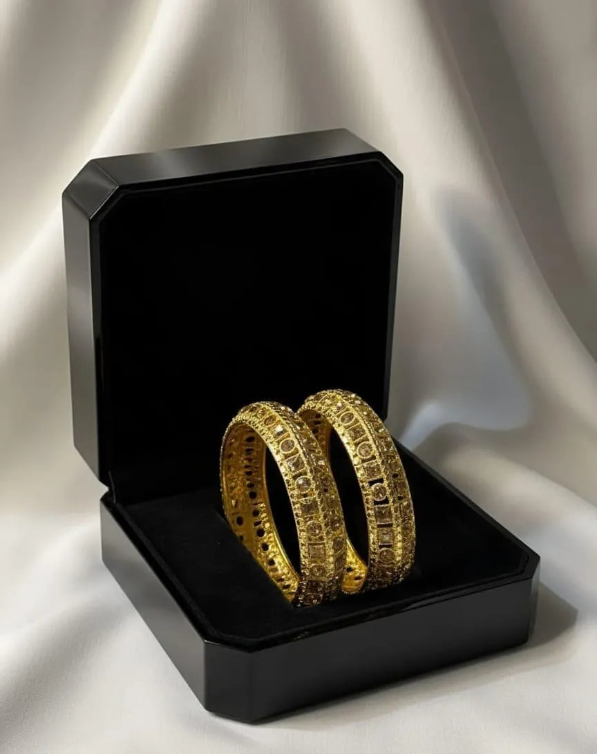 Stylish 2 Pcs Multicolored Kara Bangle Set in Alloy