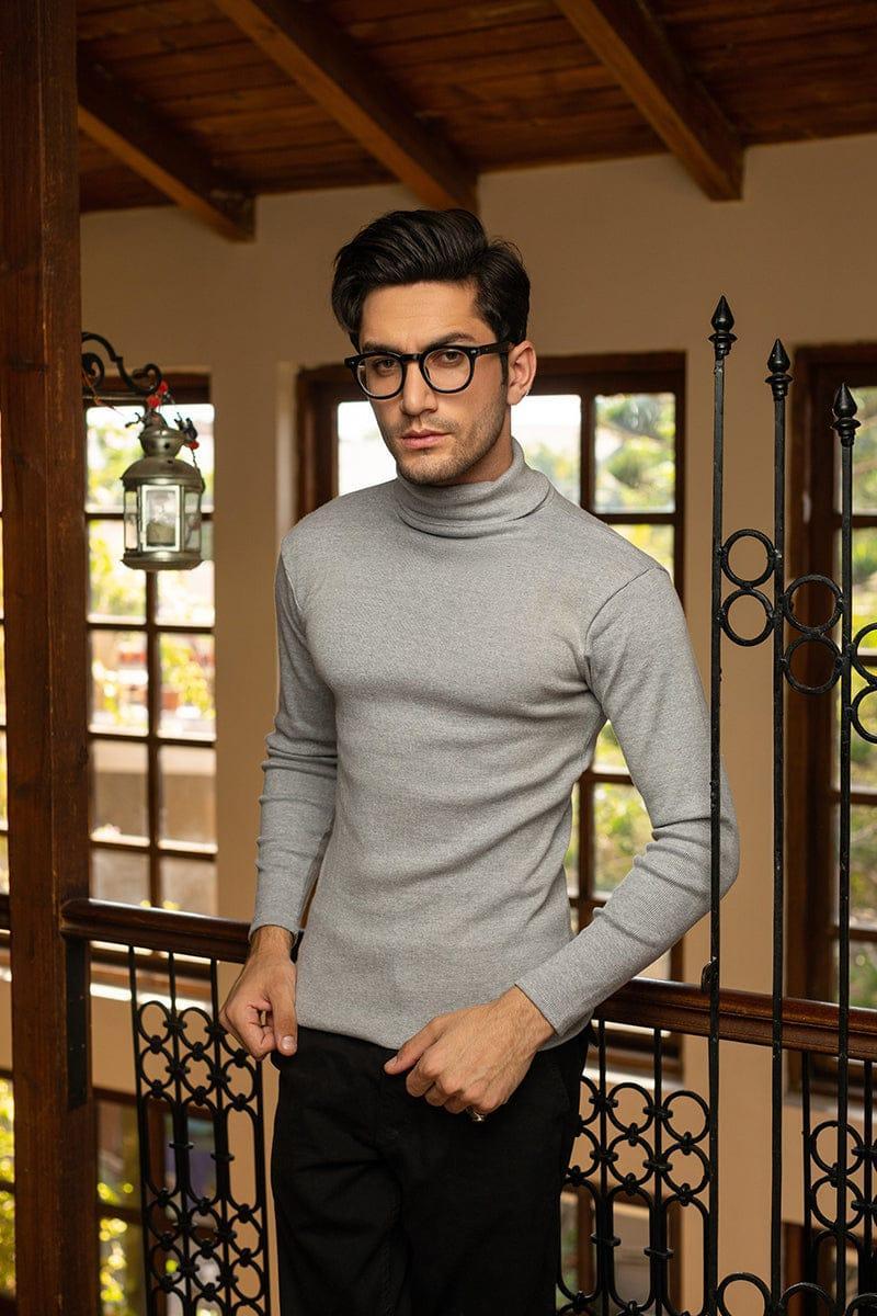 1 Pc Men's Rib Plain Highneck