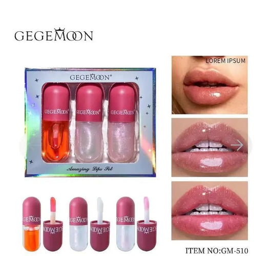 Gegemoon Shiny Lips Oil , 3 PCs Glossy Lip Moisturizing Oil