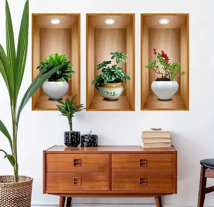 3D Wall Sticker Planter Set Pack Of 3