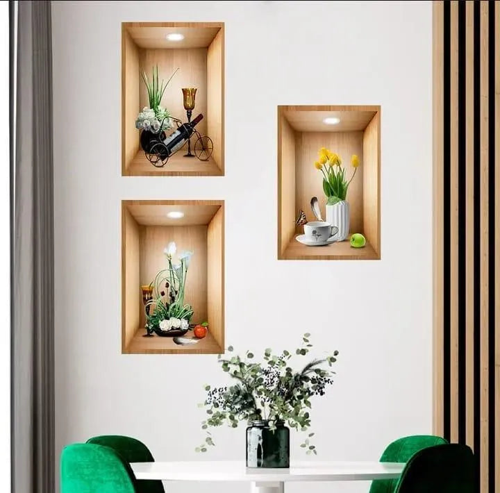 3D Wall Sticker Planter Set Pack Of 3